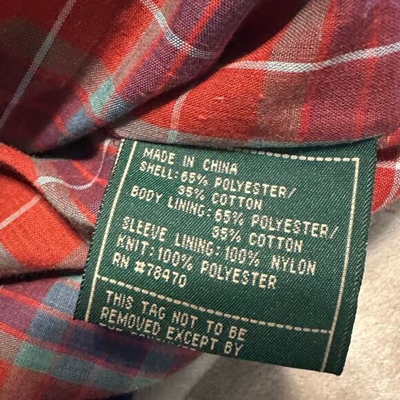 Field & Stream Full Zip Jacket Men's Size XL Plaid Lined Cotton Blend Navy Blue - Picture 5 of 7